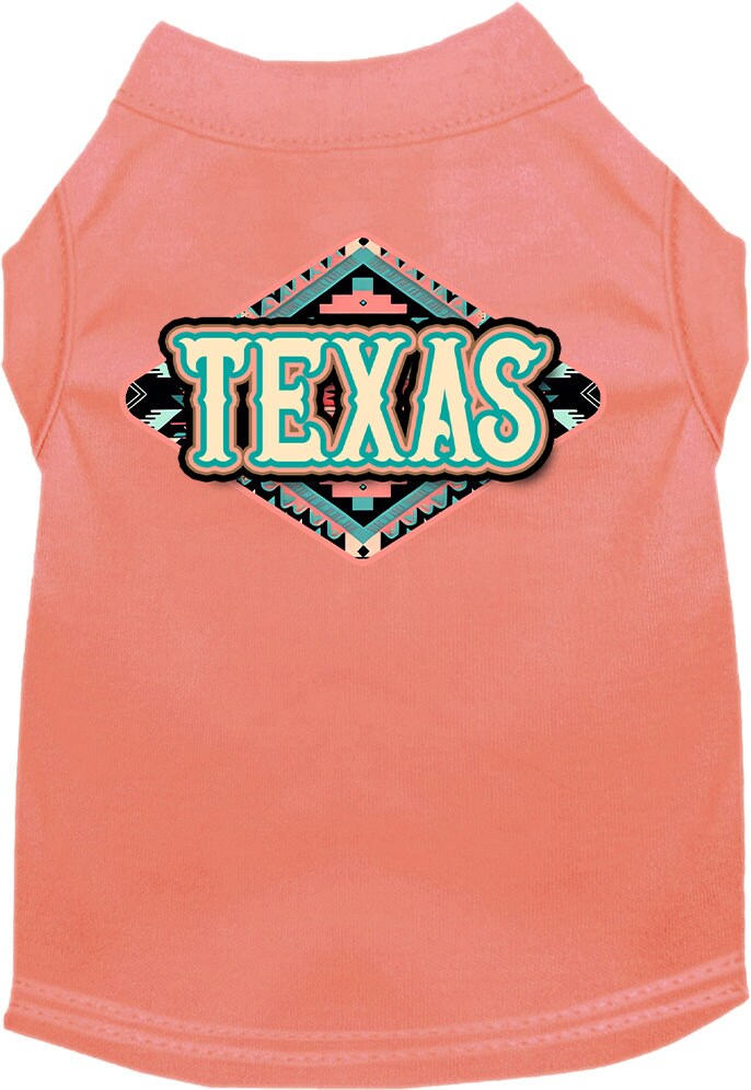 Pet Dog & Cat Screen Printed Shirt for Small to Medium Pets (Sizes XS-XL), "Texas Peach Aztec"