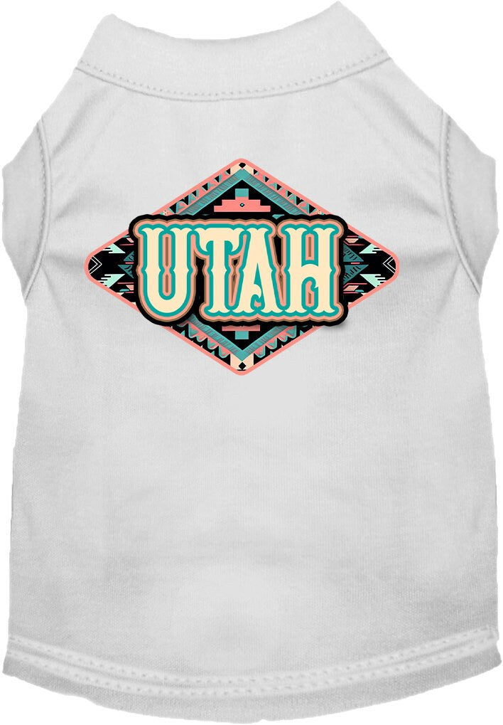 Pet Dog & Cat Screen Printed Shirt for Small to Medium Pets (Sizes XS-XL), "Utah Peach Aztec"