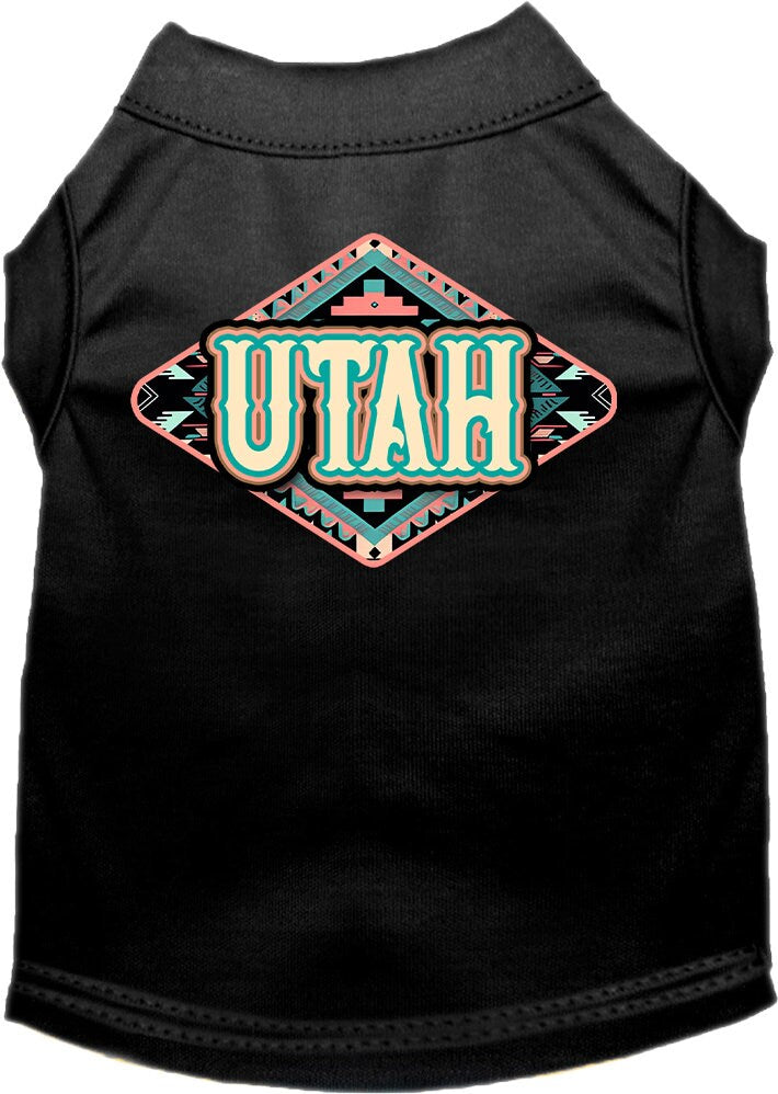 Pet Dog & Cat Screen Printed Shirt for Medium to Large Pets (Sizes 2XL-6XL), "Utah Peach Aztec"