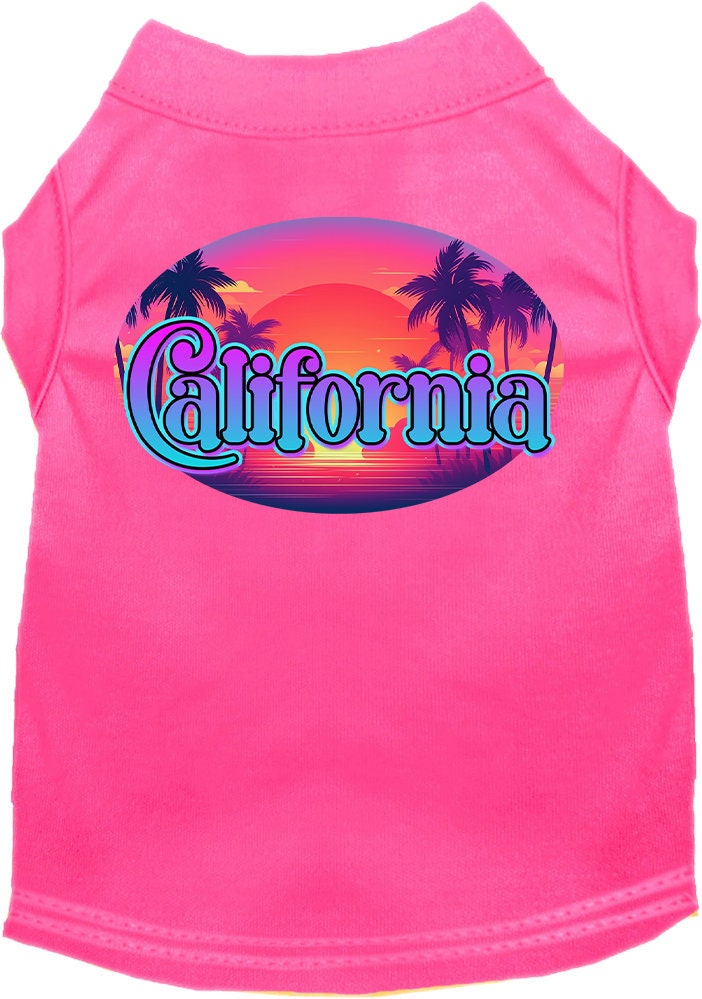 Pet Dog & Cat Screen Printed Shirt for Medium to Large Pets (Sizes 2XL-6XL), "California Classic Beach"