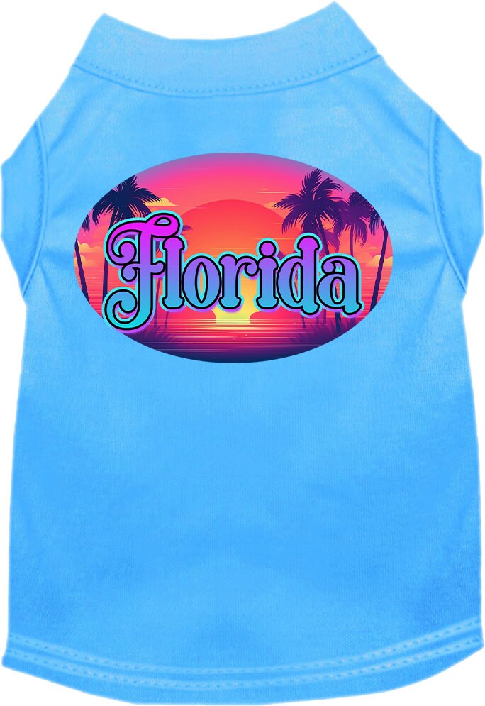 Pet Dog & Cat Screen Printed Shirt for Small to Medium Pets (Sizes XS-XL), "Florida Classic Beach"