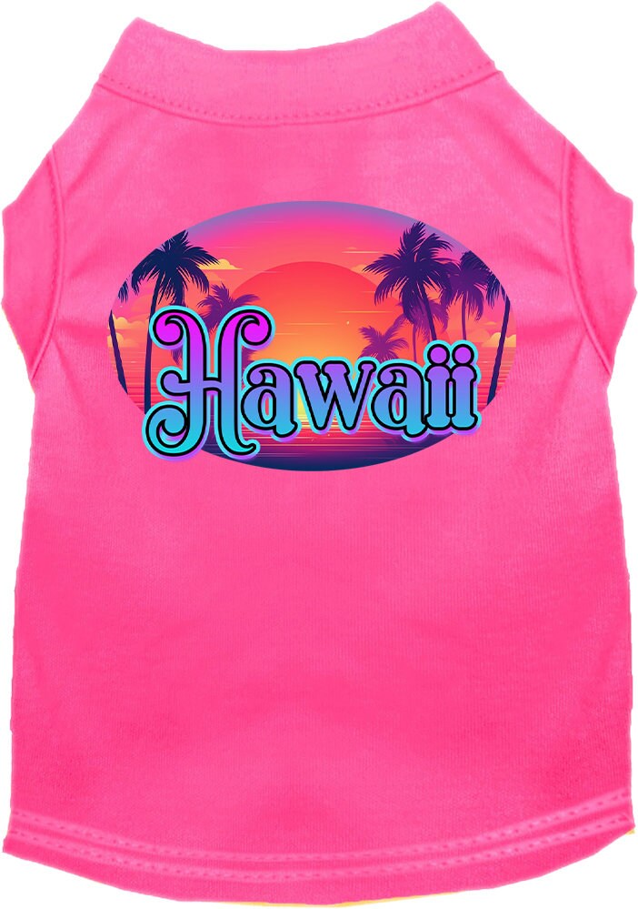 Pet Dog & Cat Screen Printed Shirt for Small to Medium Pets (Sizes XS-XL), "Hawaii Classic Beach"