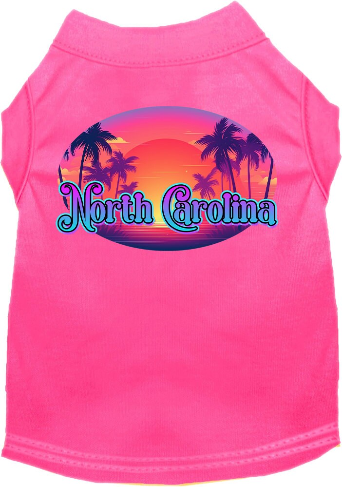 Pet Dog & Cat Screen Printed Shirt for Small to Medium Pets (Sizes XS-XL), "North Carolina Classic Beach"