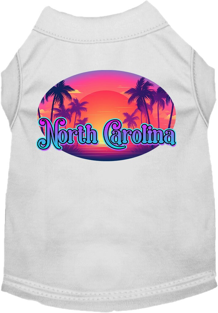 Pet Dog & Cat Screen Printed Shirt for Small to Medium Pets (Sizes XS-XL), "North Carolina Classic Beach"