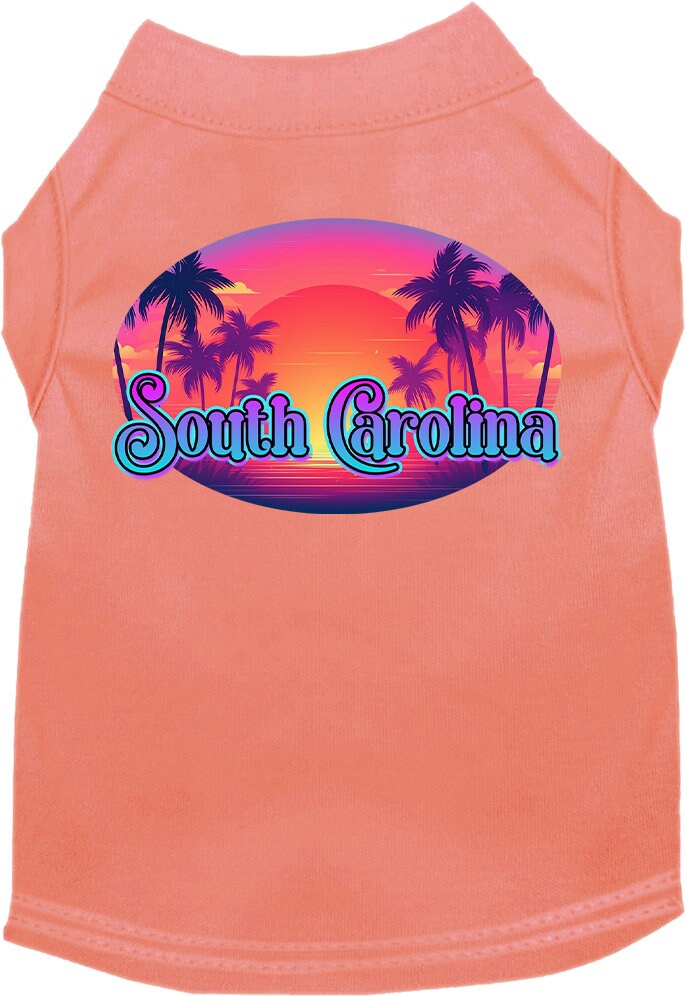 Pet Dog & Cat Screen Printed Shirt for Small to Medium Pets (Sizes XS-XL), "South Carolina Classic Beach"