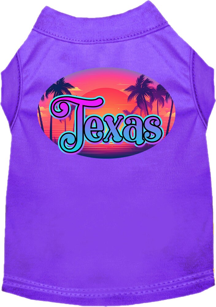 Pet Dog & Cat Screen Printed Shirt for Small to Medium Pets (Sizes XS-XL), "Texas Classic Beach"