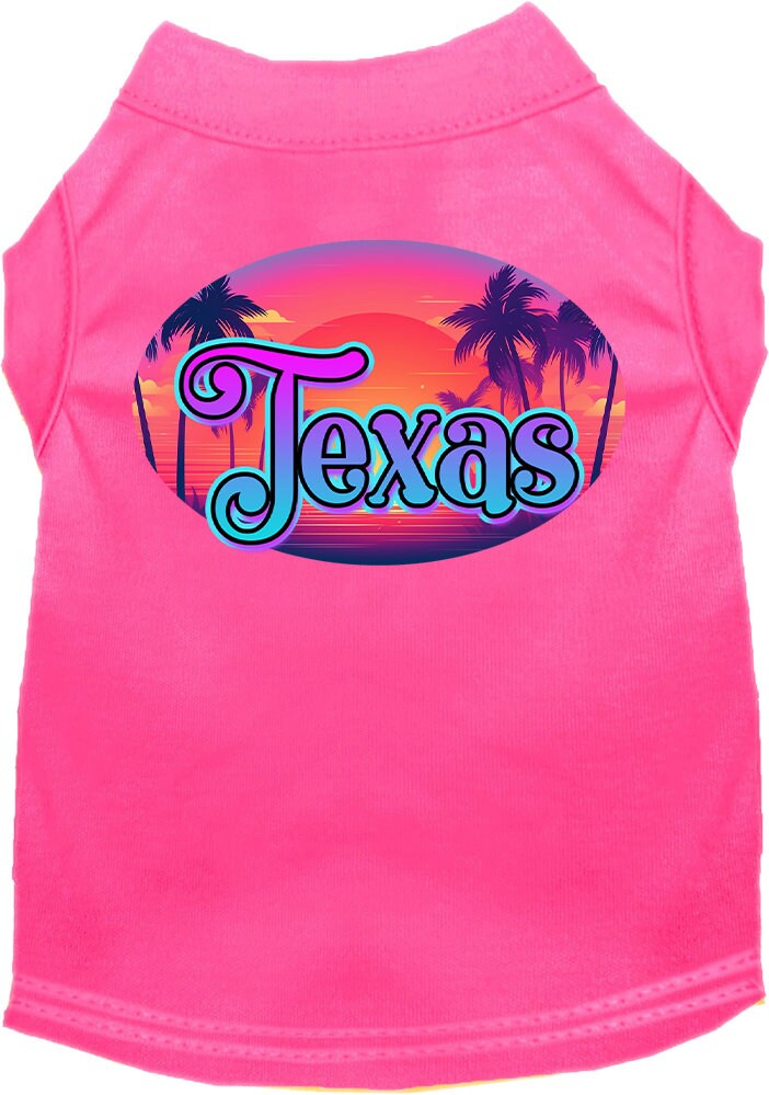 Pet Dog & Cat Screen Printed Shirt for Small to Medium Pets (Sizes XS-XL), "Texas Classic Beach"