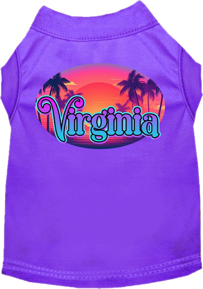 Pet Dog & Cat Screen Printed Shirt for Small to Medium Pets (Sizes XS-XL), "Virginia Classic Beach"