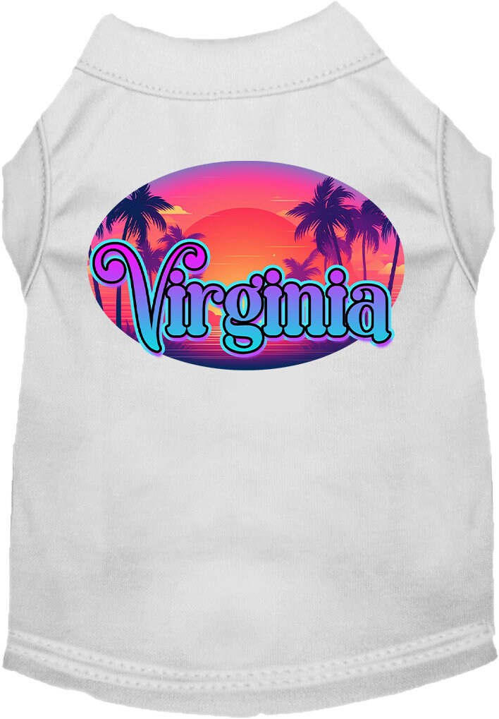 Pet Dog & Cat Screen Printed Shirt for Small to Medium Pets (Sizes XS-XL), "Virginia Classic Beach"