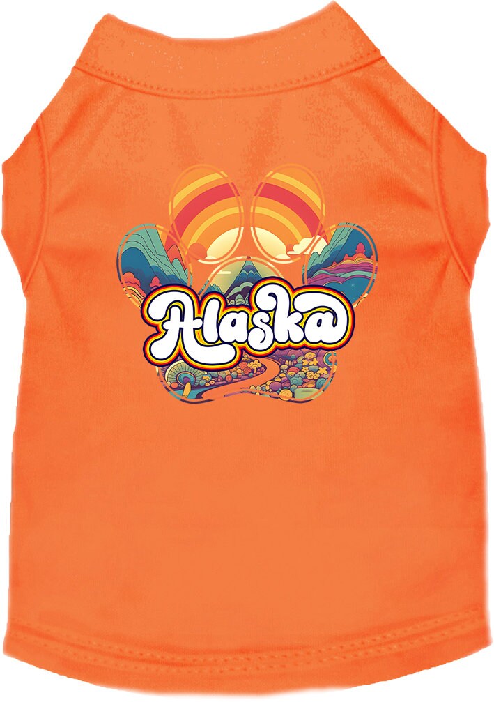 Pet Dog & Cat Screen Printed Shirt for Small to Medium Pets (Sizes XS-XL), "Alaska Groovy Summit"