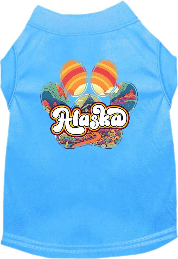 Pet Dog & Cat Screen Printed Shirt for Small to Medium Pets (Sizes XS-XL), "Alaska Groovy Summit"