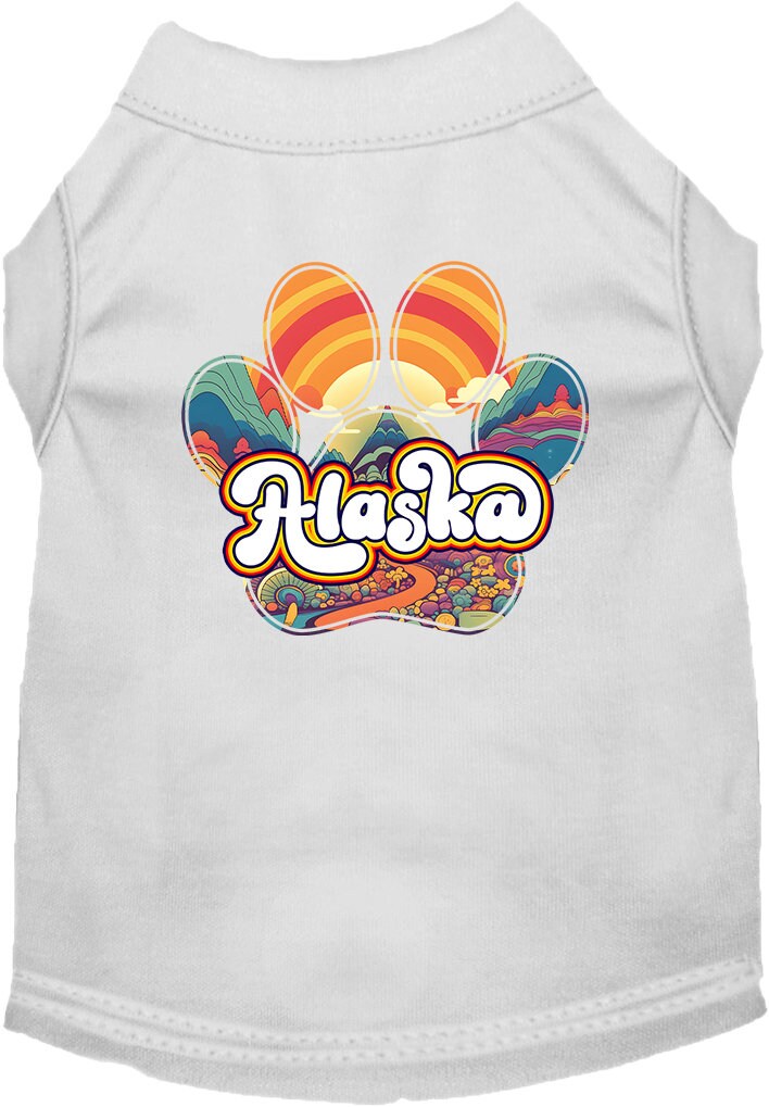 Pet Dog & Cat Screen Printed Shirt for Medium to Large Pets (Sizes 2XL-6XL), "Alaska Groovy Summit"