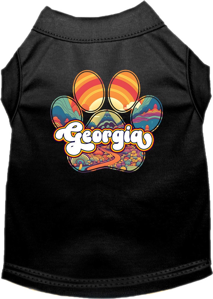 Pet Dog & Cat Screen Printed Shirt for Small to Medium Pets (Sizes XS-XL), "Georgia Groovy Summit"