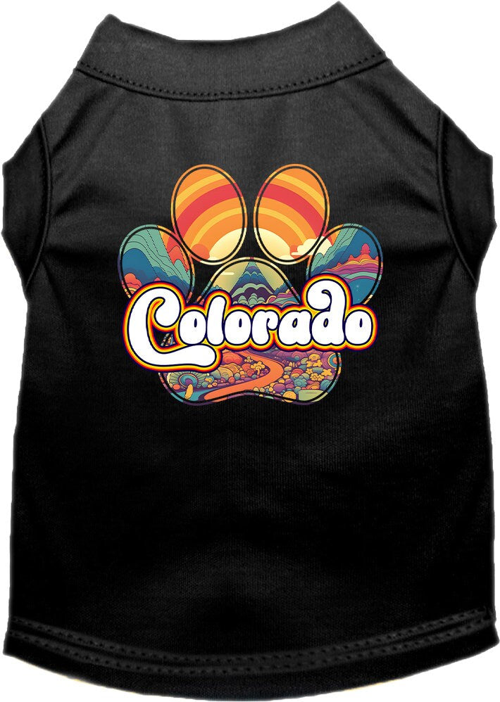 Pet Dog & Cat Screen Printed Shirt for Medium to Large Pets (Sizes 2XL-6XL), "Colorado Groovy Summit"