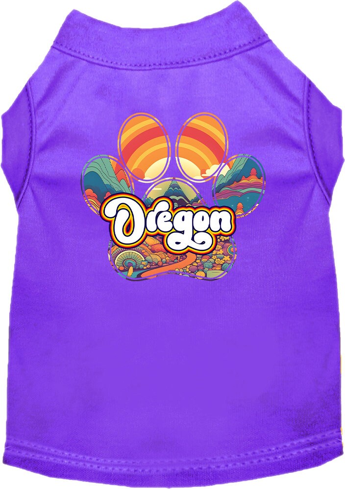 Pet Dog & Cat Screen Printed Shirt for Medium to Large Pets (Sizes 2XL-6XL), "Oregon Groovy Summit"