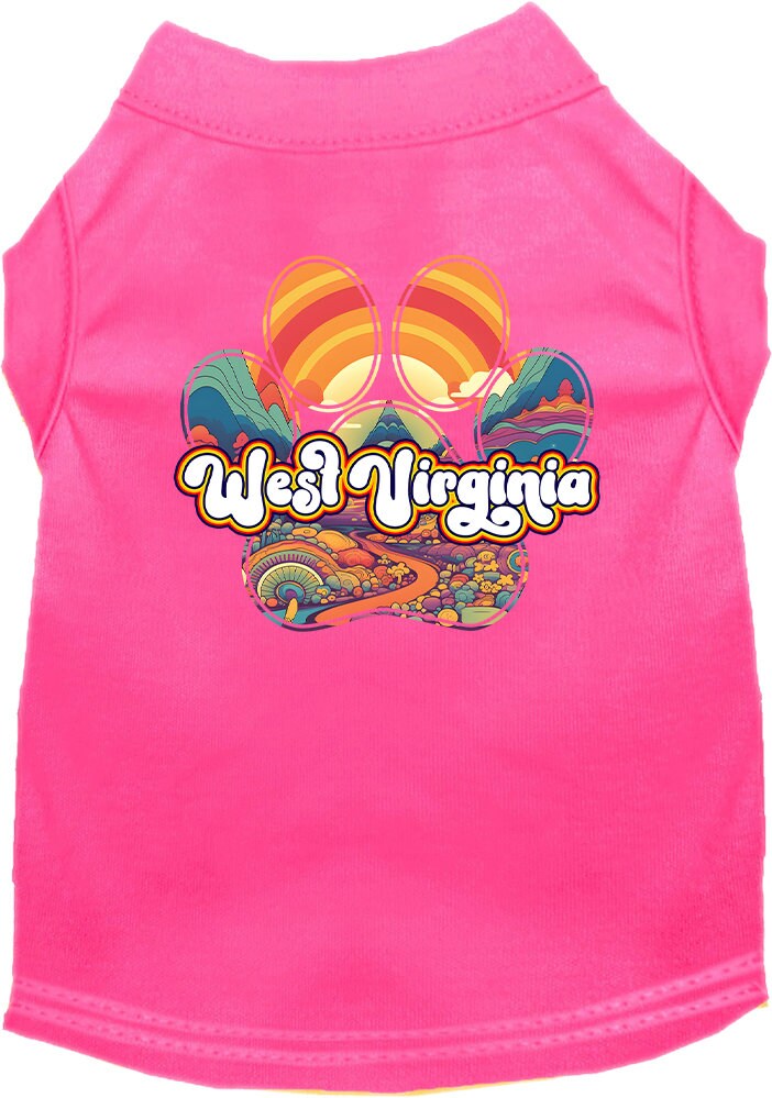 Pet Dog & Cat Screen Printed Shirt for Medium to Large Pets (Sizes 2XL-6XL), "West Virginia Groovy Summit"