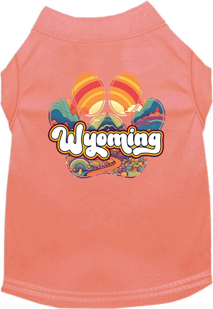 Pet Dog & Cat Screen Printed Shirt for Small to Medium Pets (Sizes XS-XL), "Wyoming Groovy Summit"