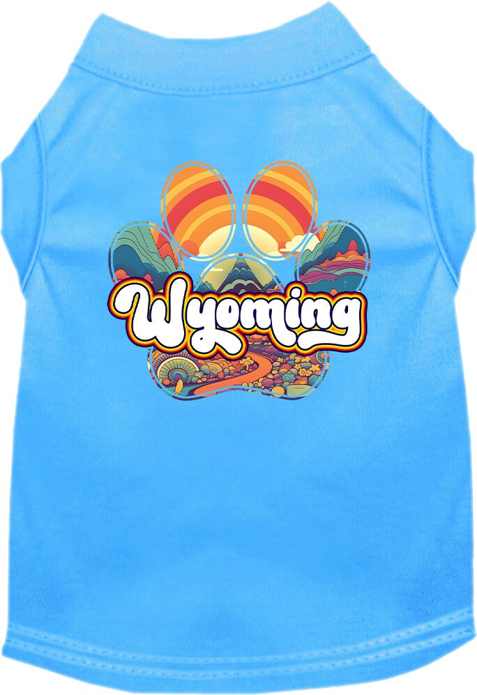 Pet Dog & Cat Screen Printed Shirt for Medium to Large Pets (Sizes 2XL-6XL), "Wyoming Groovy Summit"