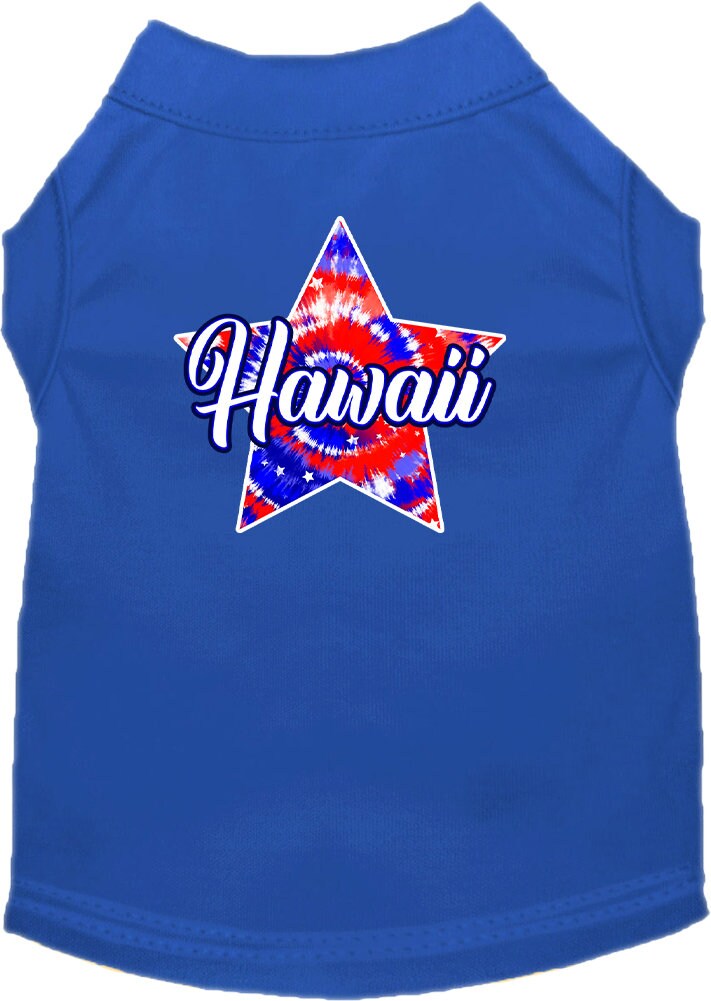 Pet Dog & Cat Screen Printed Shirt for Medium to Large Pets (Sizes 2XL-6XL), "Hawaii Patriotic Tie Dye"