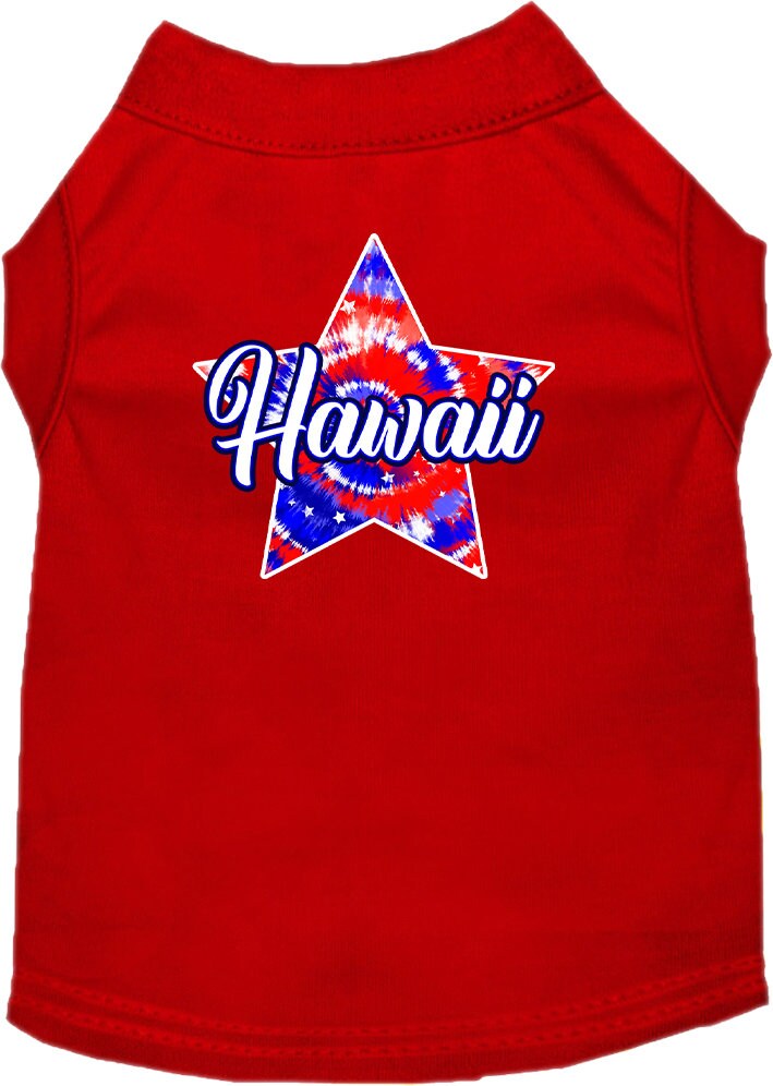 Pet Dog & Cat Screen Printed Shirt for Small to Medium Pets (Sizes XS-XL), "Hawaii Patriotic Tie Dye"