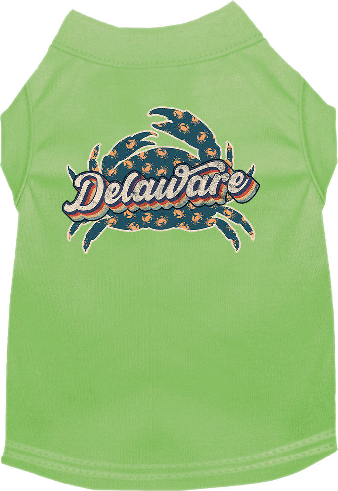 Pet Dog & Cat Screen Printed Shirt for Medium to Large Pets (Sizes 2XL-6XL), "Delaware Retro Crabs"