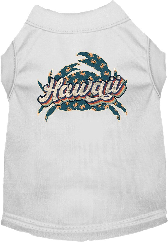 Pet Dog & Cat Screen Printed Shirt for Small to Medium Pets (Sizes XS-XL), "Hawaii Retro Crabs"