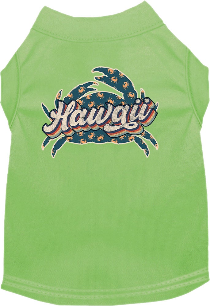 Pet Dog & Cat Screen Printed Shirt for Small to Medium Pets (Sizes XS-XL), "Hawaii Retro Crabs"