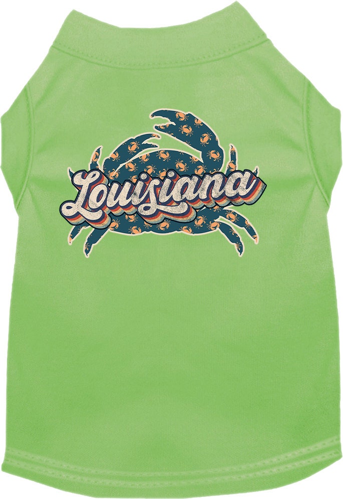 Pet Dog & Cat Screen Printed Shirt for Medium to Large Pets (Sizes 2XL-6XL), "Louisiana Retro Crabs"