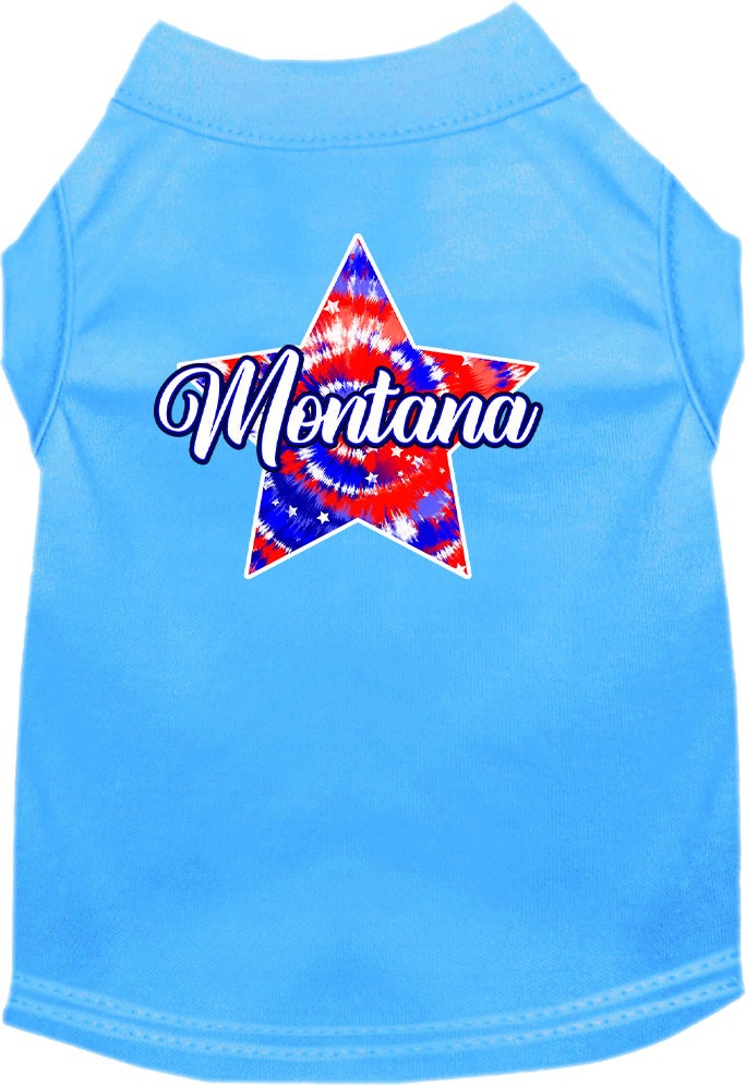 Pet Dog & Cat Screen Printed Shirt for Medium to Large Pets (Sizes 2XL-6XL), "Montana Patriotic Tie Dye"