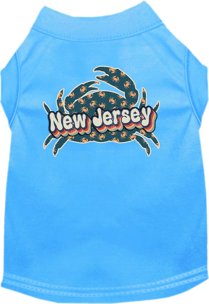 Pet Dog & Cat Screen Printed Shirt for Medium to Large Pets (Sizes 2XL-6XL), "New Jersey Retro Crabs"