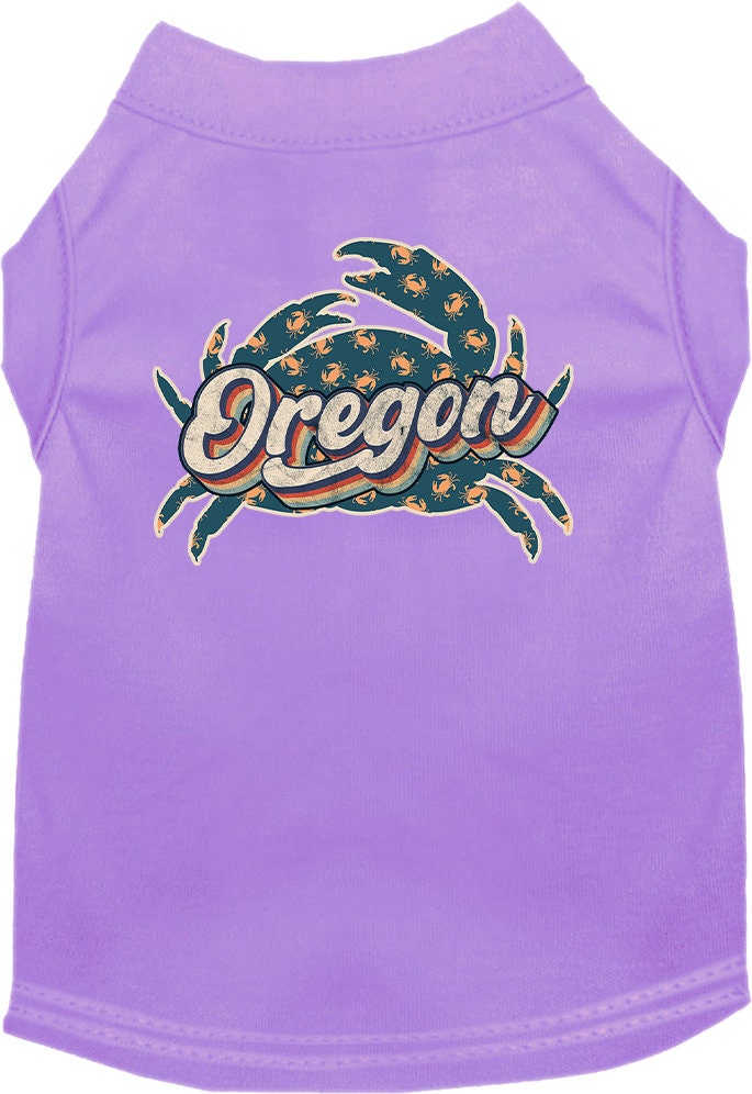 Pet Dog & Cat Screen Printed Shirt for Small to Medium Pets (Sizes XS-XL), "Oregon Retro Crabs"