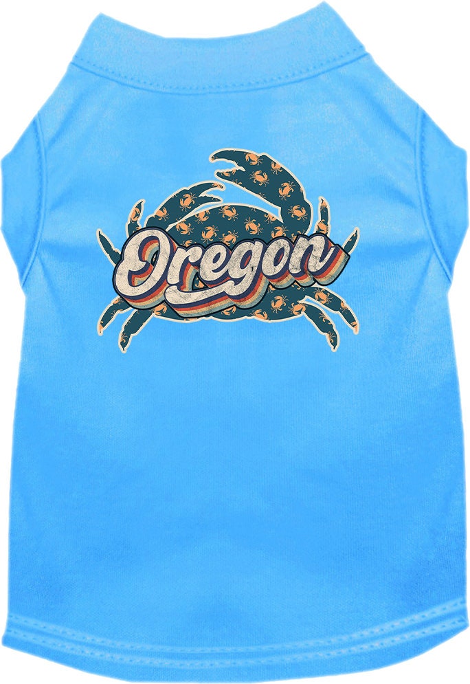 Pet Dog & Cat Screen Printed Shirt for Small to Medium Pets (Sizes XS-XL), "Oregon Retro Crabs"