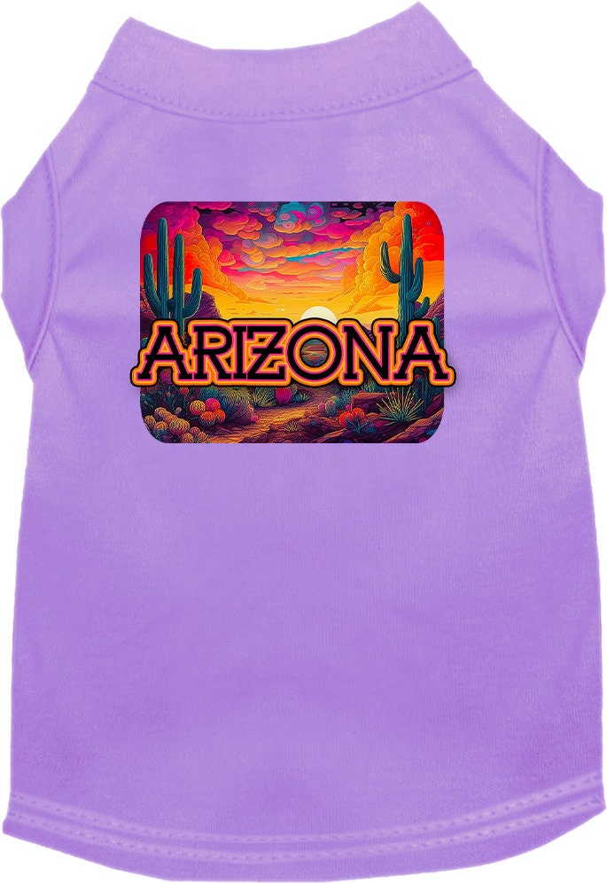 Pet Dog & Cat Screen Printed Shirt for Small to Medium Pets (Sizes XS-XL), "Arizona Neon Desert"