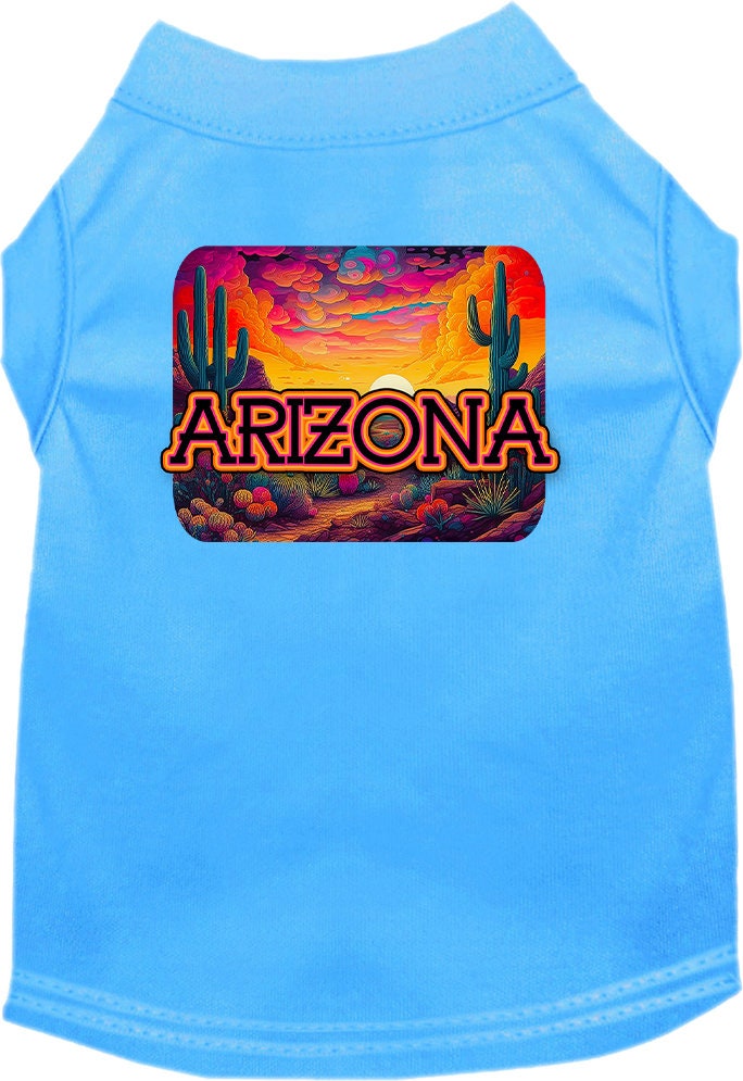 Pet Dog & Cat Screen Printed Shirt for Small to Medium Pets (Sizes XS-XL), "Arizona Neon Desert"