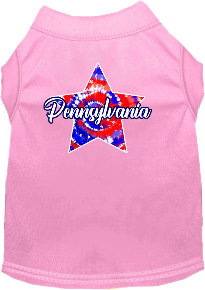 Pet Dog & Cat Screen Printed Shirt for Medium to Large Pets (Sizes 2XL-6XL), "Pennsylvania Patriotic Tie Dye"