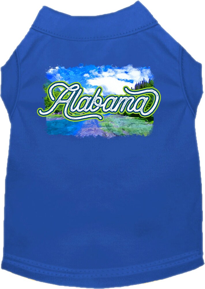 Pet Dog & Cat Screen Printed Shirt for Medium to Large Pets (Sizes 2XL-6XL), "Alabama Summer"