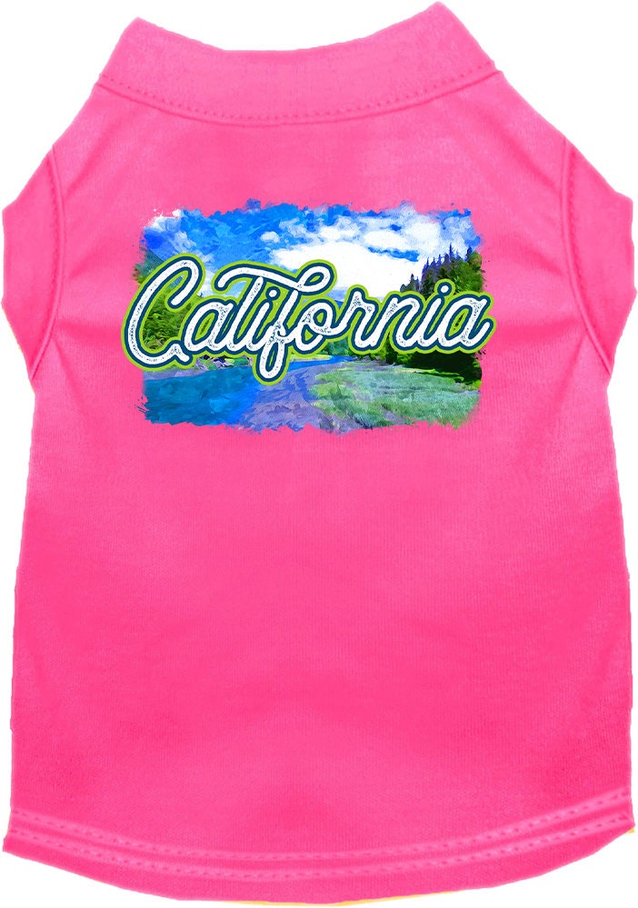 Pet Dog & Cat Screen Printed Shirt for Small to Medium Pets (Sizes XS-XL), "California Summer"