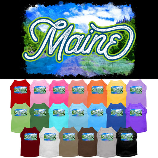 Pet Dog & Cat Screen Printed Shirt for Small to Medium Pets (Sizes XS-XL), "Maine Summer"