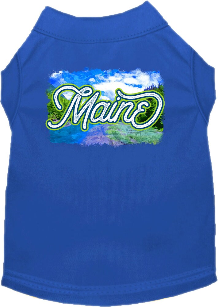 Pet Dog & Cat Screen Printed Shirt for Medium to Large Pets (Sizes 2XL-6XL), "Maine Summer"