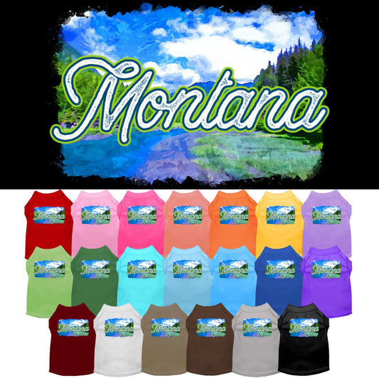 Pet Dog & Cat Screen Printed Shirt for Medium to Large Pets (Sizes 2XL-6XL), "Montana Summer"