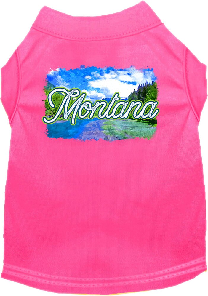 Pet Dog & Cat Screen Printed Shirt for Small to Medium Pets (Sizes XS-XL), "Montana Summer"