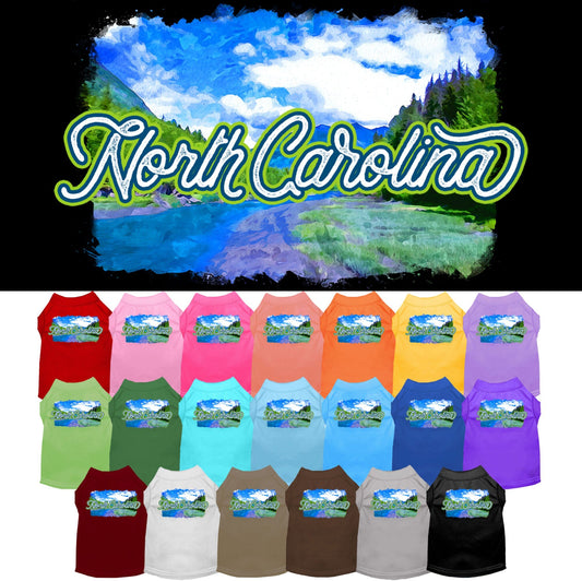 Pet Dog & Cat Screen Printed Shirt for Medium to Large Pets (Sizes 2XL-6XL), "North Carolina Summer"