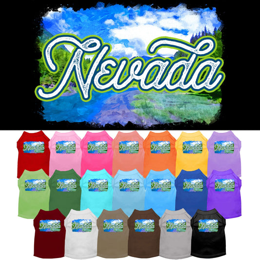 Pet Dog & Cat Screen Printed Shirt for Medium to Large Pets (Sizes 2XL-6XL), "Nevada Summer"