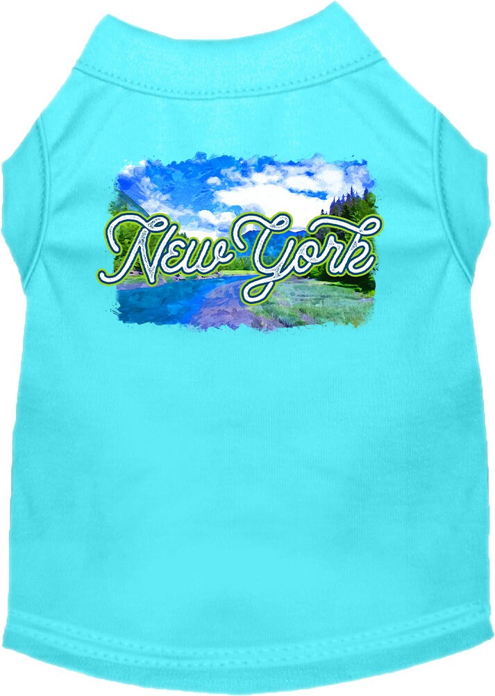 Pet Dog & Cat Screen Printed Shirt for Medium to Large Pets (Sizes 2XL-6XL), "New York Summer"