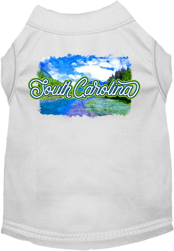 Pet Dog & Cat Screen Printed Shirt for Medium to Large Pets (Sizes 2XL-6XL), "South Carolina Summer"