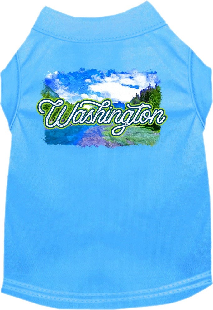 Pet Dog & Cat Screen Printed Shirt for Small to Medium Pets (Sizes XS-XL), "Washington Summer"