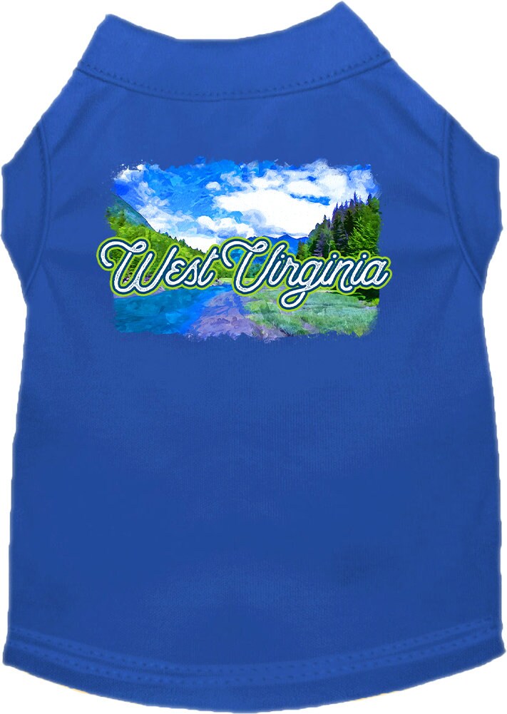 Pet Dog & Cat Screen Printed Shirt for Small to Medium Pets (Sizes XS-XL), "West Virginia Summer"