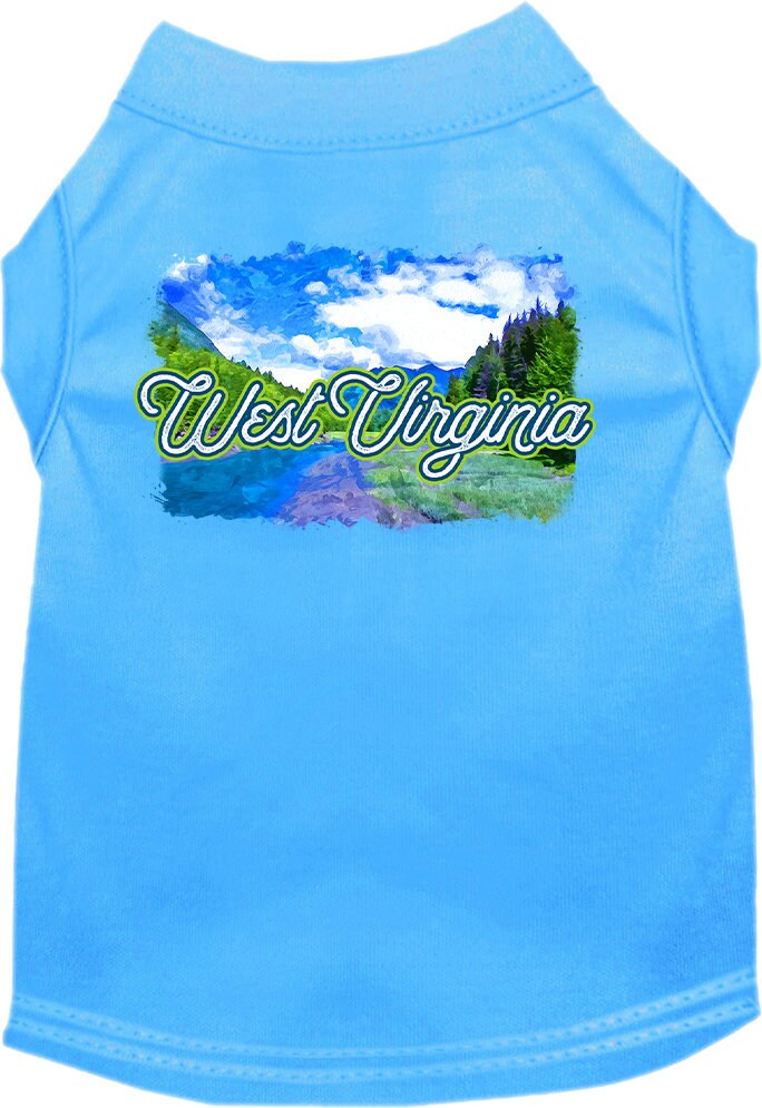 Pet Dog & Cat Screen Printed Shirt for Small to Medium Pets (Sizes XS-XL), "West Virginia Summer"