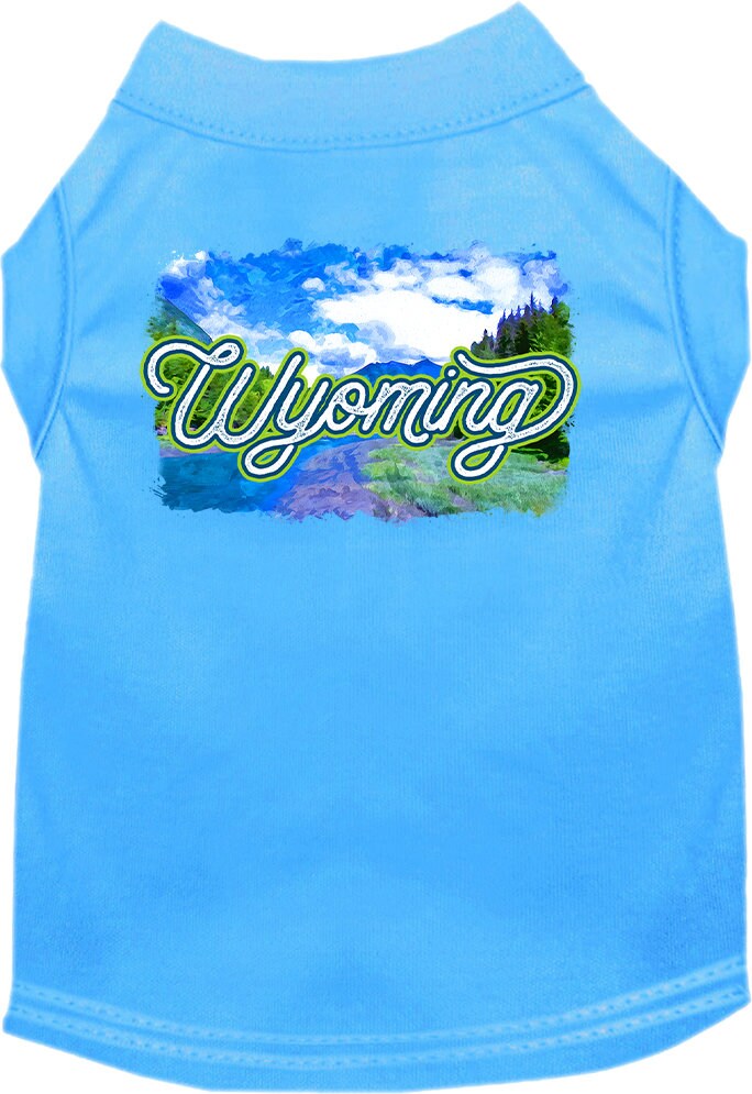 Pet Dog & Cat Screen Printed Shirt for Small to Medium Pets (Sizes XS-XL), "Wyoming Summer"