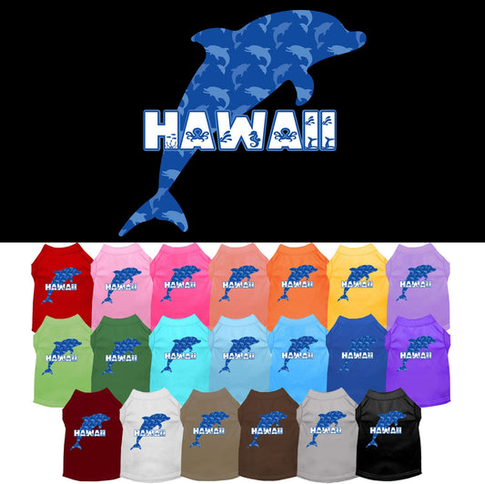 Pet Dog & Cat Screen Printed Shirt for Medium to Large Pets (Sizes 2XL-6XL), "Hawaii Blue Dolphins"